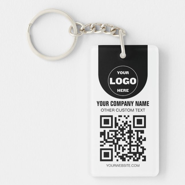 Custom Logo & QR Code Keychain | Business Promo Gi Schlüsselanhänger (Vorderseite)