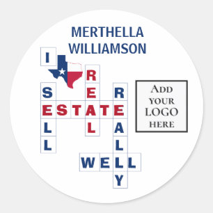 Custom LOGO Realtor TEXAS Real Anwesen Runder Aufkleber
