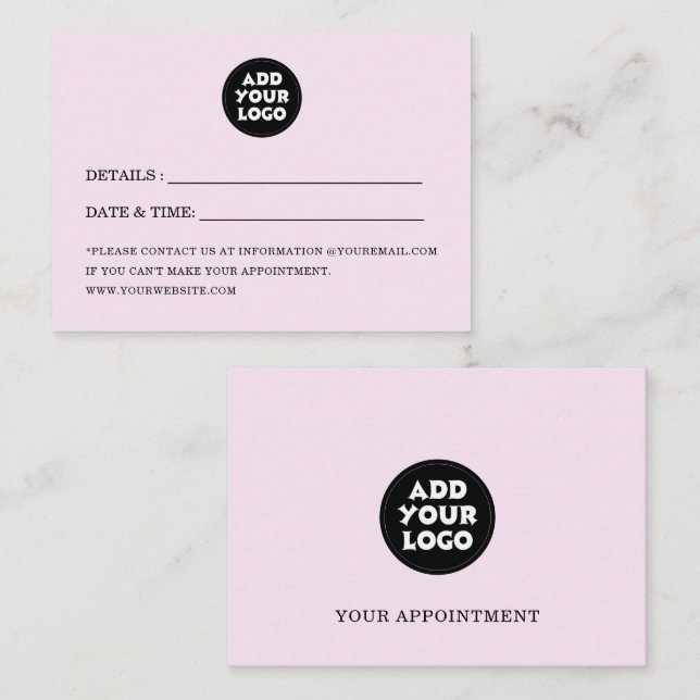 Custom logo Simple Modern Business Terminkarte (Vorne/Hinten)