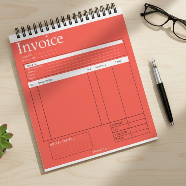 Custom Logo Small Business Invoice Sales Receipt R Notizblock (Von Creator hochgeladen)