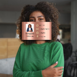 Custom Logo Social Media Gold QR Code Foto Rose Visitenkarte