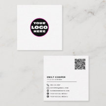 custom logo social media icons QR code white