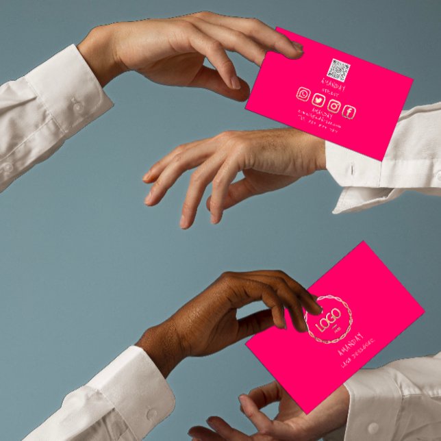 Custom Logo Social Media QR Code Gold Candy Visitenkarte (Custom Logo Social Media QR Code Gold Candy Business Card)