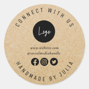 Custom Logo Social Media Runder Aufkleber