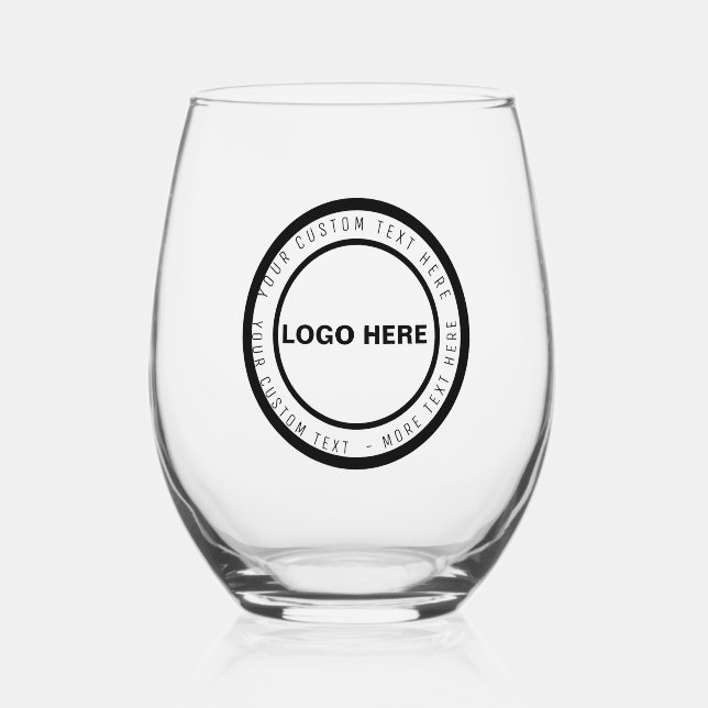 Custom Logo & Text Beer Glass | Personalised Gift Weinglas Ohne Stiel (Rückseite)