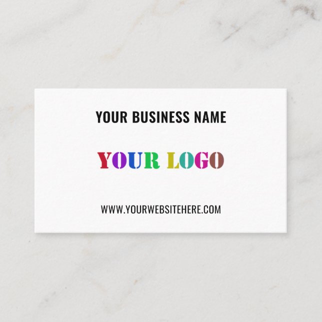 Custom Logo Text Promotional Business Card Example Visitenkarte (Vorderseite)