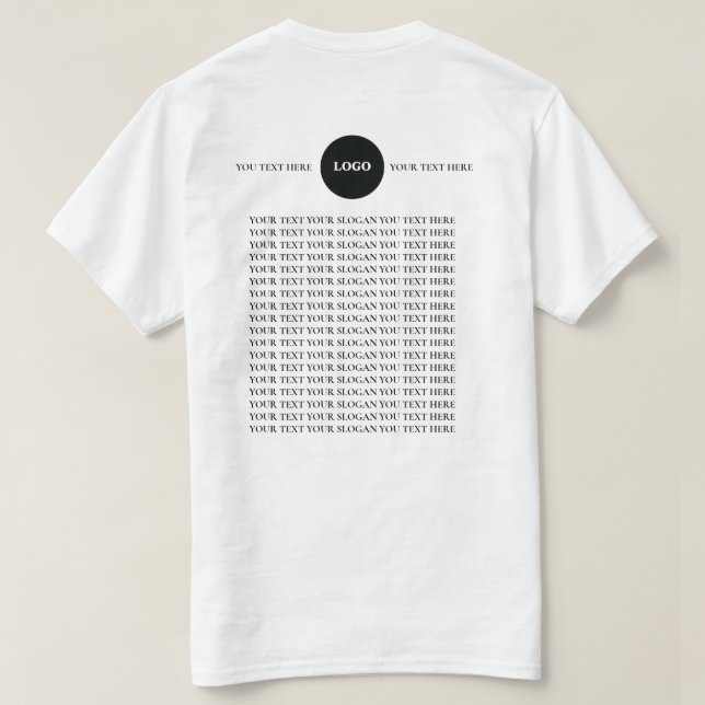 Custom Logo Text  T-Shirt (Design Rückseite)