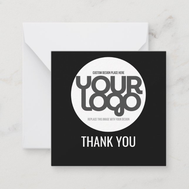 Custom Logo Thank You Cards with QR Code  Mitteilungskarte (Vorderseite)