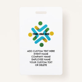 Custom Logo und Geschäft Custom Text Event Company Ausweis