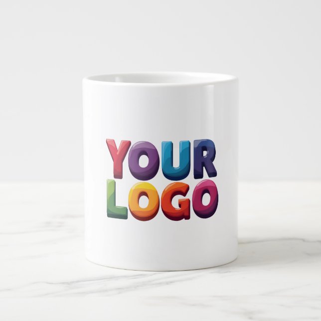 Custom Logo – Upload Your Logo | Business & Brand  Jumbo-Tasse (Vorderseite)