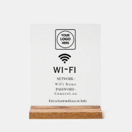 Custom Logo Wi-Fi Network Password Display Sign Acrylschild