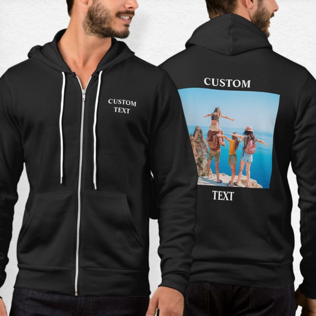 Custom Logo Zipped Hoodie, Your Own Text Photo Zip Hoodie (Von Creator hochgeladen)