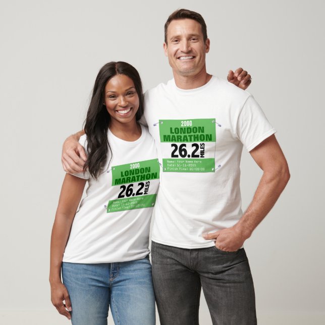 Custom London Marathon Race Number, 40,2 Meilen T-Shirt (Unisex)