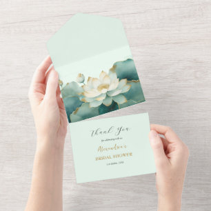 Custom Lotus Blume Brautparty Vielen Dank All In One Einladung