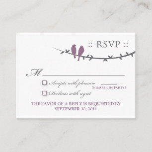 ::custom: Love Birds 3.5x2.5" Grau/Lila UAWG Begleitkarte
