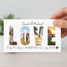 Custom LOVE Photo Collage Card for Couples