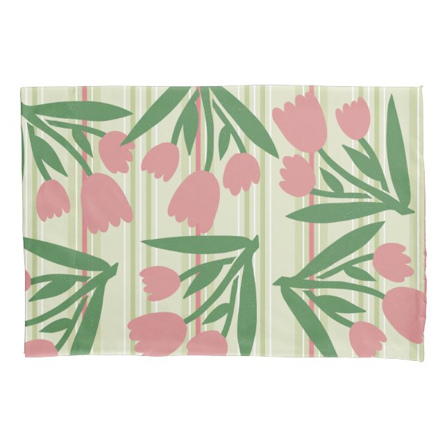 Custom lovely pastel green and pink floral girly kissenbezug (Vorderseite)
