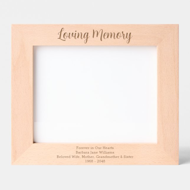 Custom Loving Memory | Keepsake Memorial Geätzte Rahmen (Vorderseite)