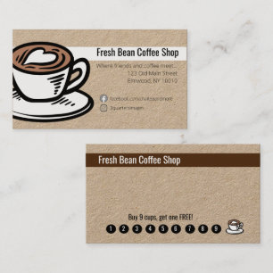 Custom Loyalty Coffee Shop Business Card Visitenkarte