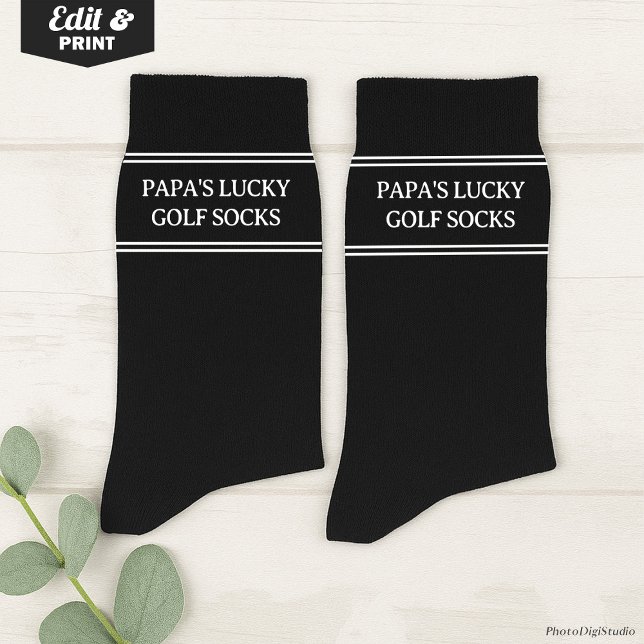 Custom Lucky Golf Socks, Golfer Christmas Birthday Socken (Custom Lucky Golf Socks Black, Fun Golfer Grandfather Christmas Gift, Fun Socks for Husband Birthday)