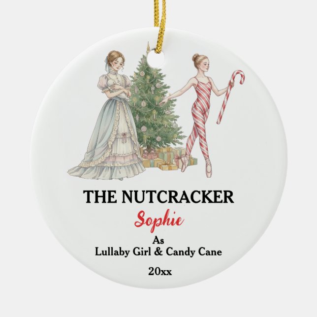 Custom Lullaby Girl Nutcracker Photo Christmas Keramik Ornament (Vorne)