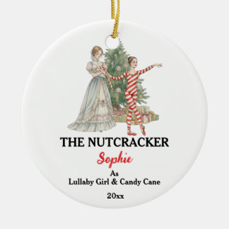 Custom Lullaby Girl Nutcracker Photo Christmas Keramik Ornament