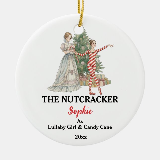Custom Lullaby Girl Nutcracker Photo Christmas Keramik Ornament (Vorne)
