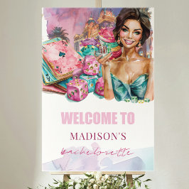 Custom Luxury Las Vegas Bachelorette Welcome Girl Poster