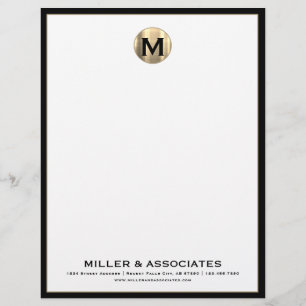 Custom Luxury Monogram Business Letterhead Briefbogen