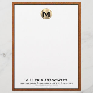 Custom Luxury Monogram Business Letterhead Briefbogen