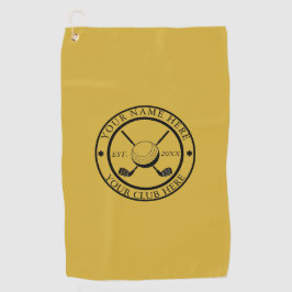 Custom M Gold Golf Handtuch mit Club Emblem