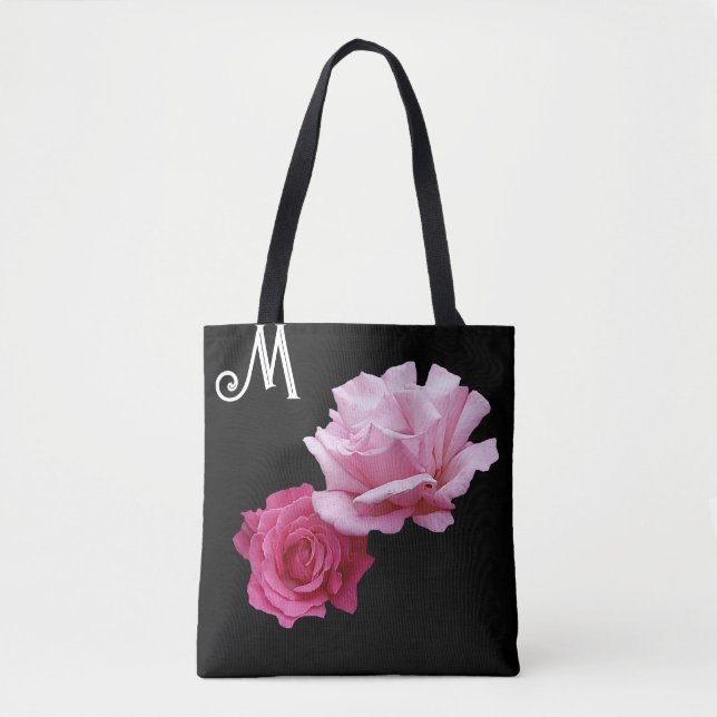 Custom M monogramm hübsch rosa Rosa Moderne Blüte (Vorderseite)