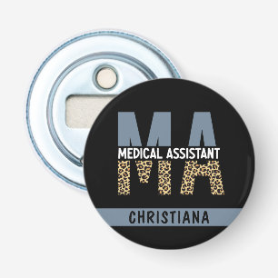 Custom MA Medical Assistant Leopard Print Flaschenöffner
