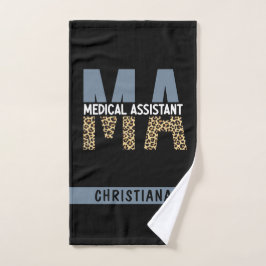Custom MA Medical Assistant Leopard Print Handtuch
