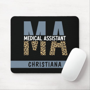 Custom MA Medical Assistant Leopard Print Mousepad