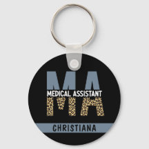 Custom MA Medical Assistant Leopard Print