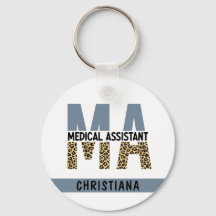 Custom MA Medical Assistant Leopard Print