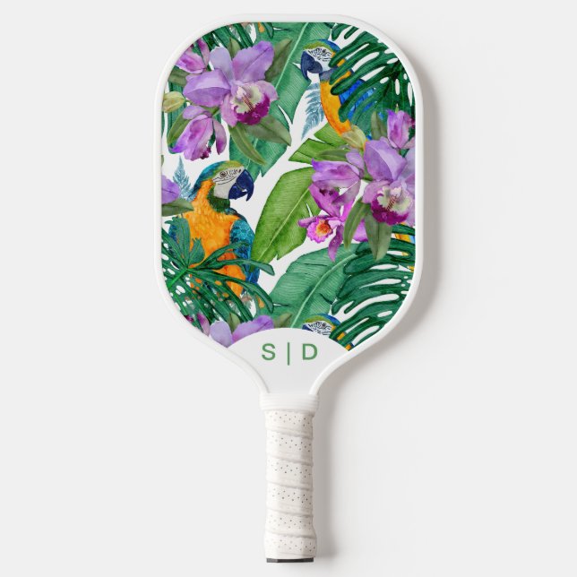 Custom Macaw Orchid Summer Pickleball Paddle (Vorderseite)