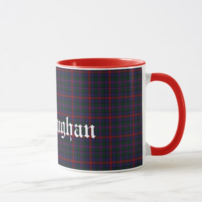 Custom MacCaughan Scottish Clan Tartan Kariert Tasse (Rechts)