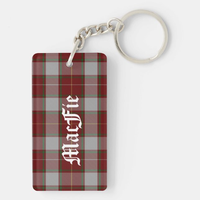 Custom MacFie Tartan Karierte Schlüsselkette Schlüsselanhänger (Rückseite)