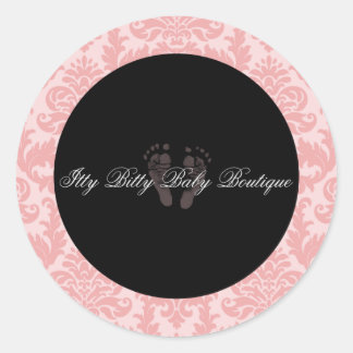 Custom Mackenzie Damask Chic Round Sticker
