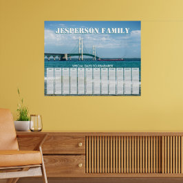 Custom Mackinac Bridge Birthday Calendar Poster