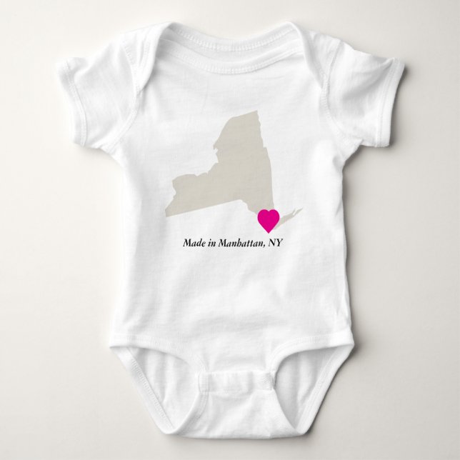 Custom Made in Manhattan, New York Staat Liebe Baby Strampler (Vorderseite)