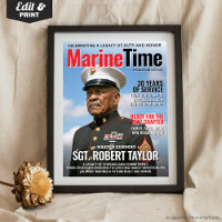 Custom Magazine Cover Gift Vater Marine Retirement