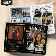 Custom Magazine Greeting Card, Modern Valentines