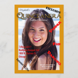 Custom Magazine Style Quinceanera Party Einladung