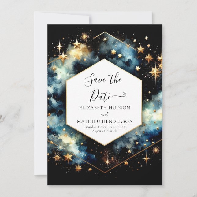 Custom Magical Celestial Wedding Save The Date (Vorderseite)