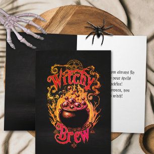 Custom Magical Hexch Brew Vintag Happy Halloween Karte