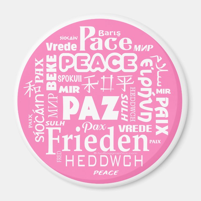 Custom Magnet Pink Peace (Vorne)