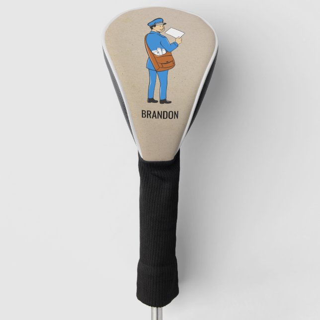 Custom Mailman Retro Letter Carrier Golf Headcover (Vorderseite)